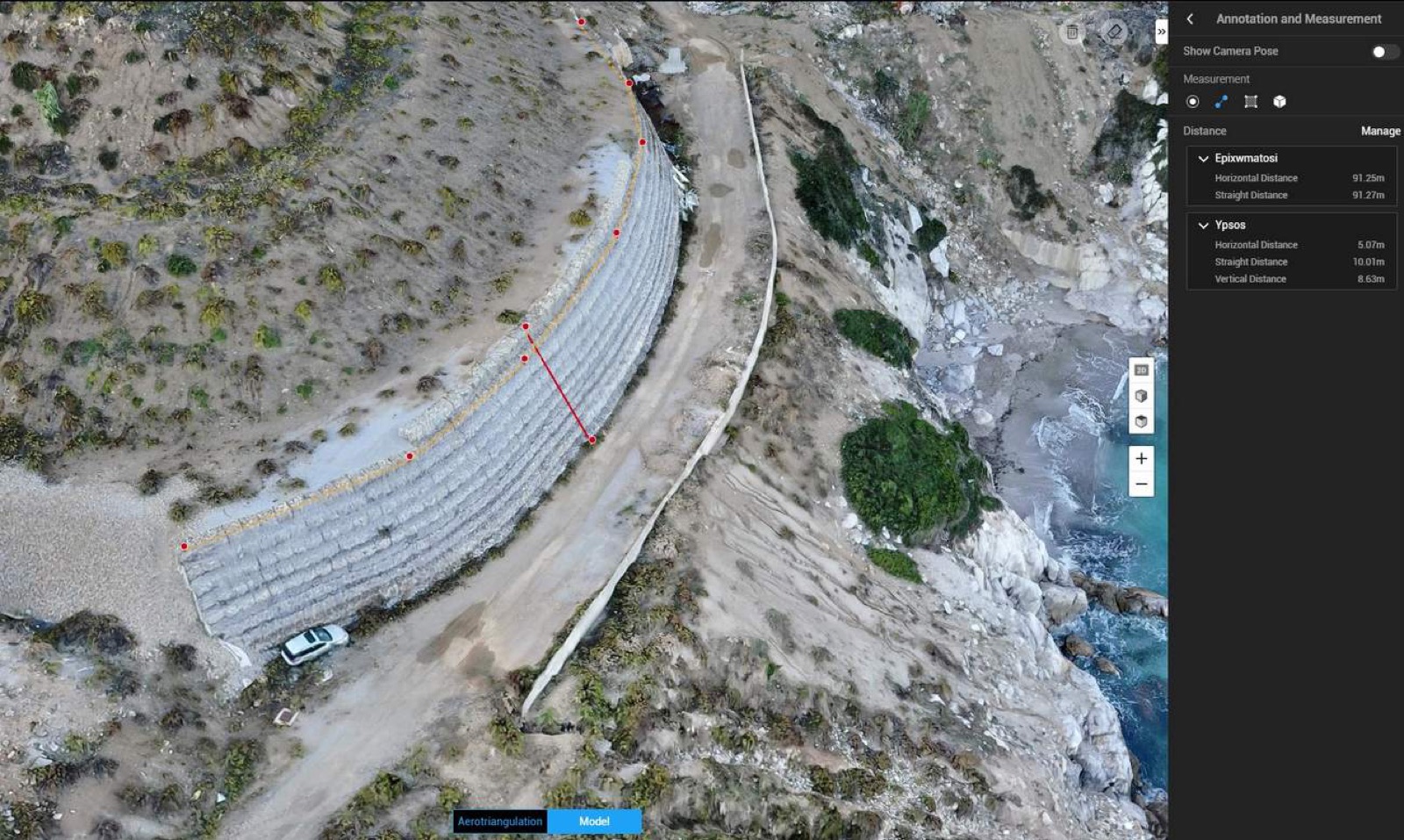 Online 3D προβολή τοπογραφικού έργου